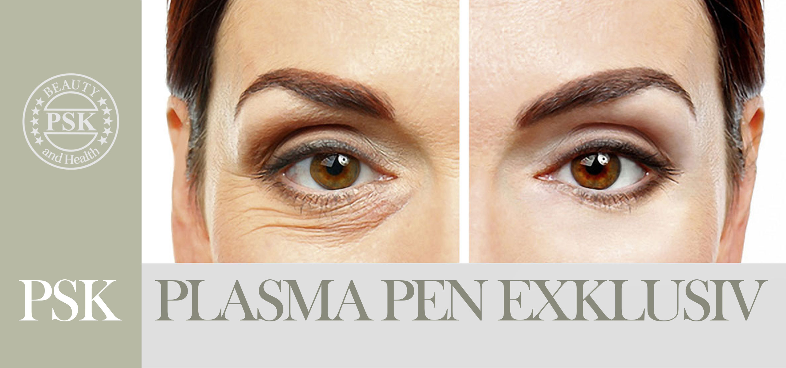 Augen mit und ohne Falten